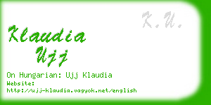 klaudia ujj business card